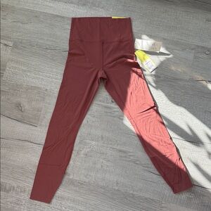 High-Waisted Burgundy Leggings
